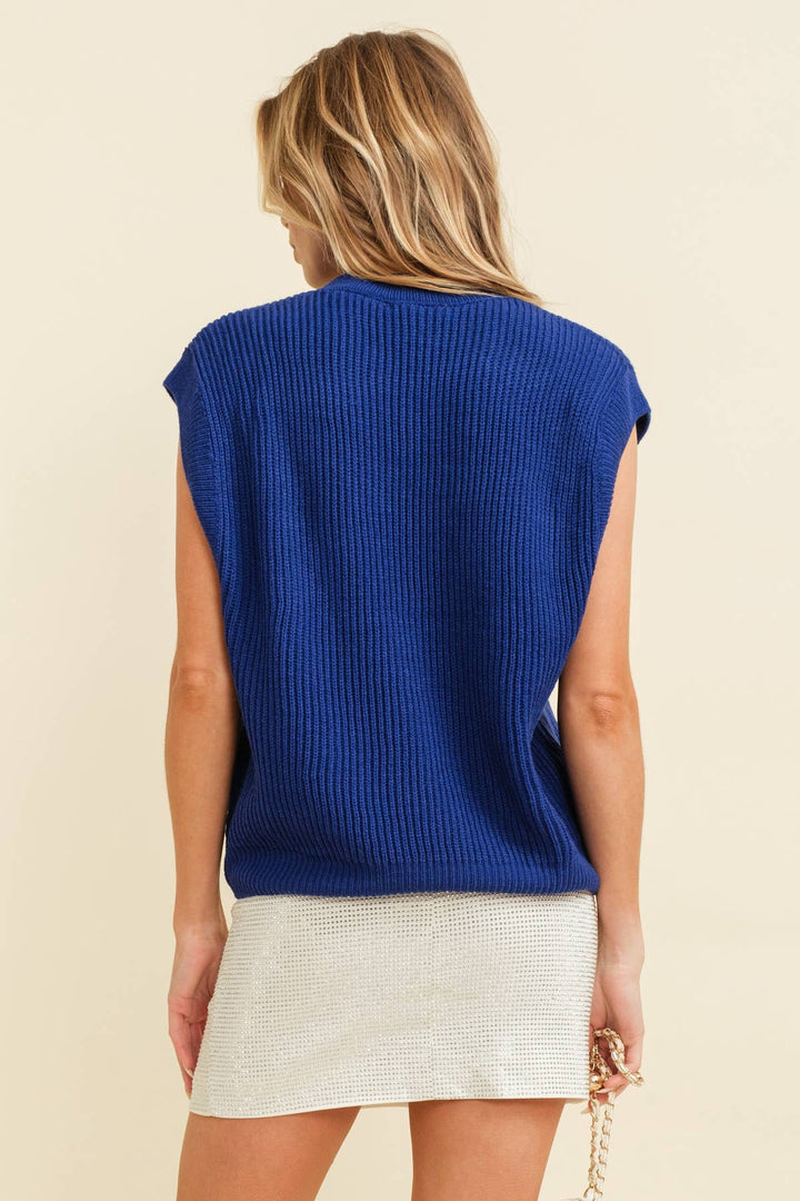 Game Day Sleeveless Sweater Top