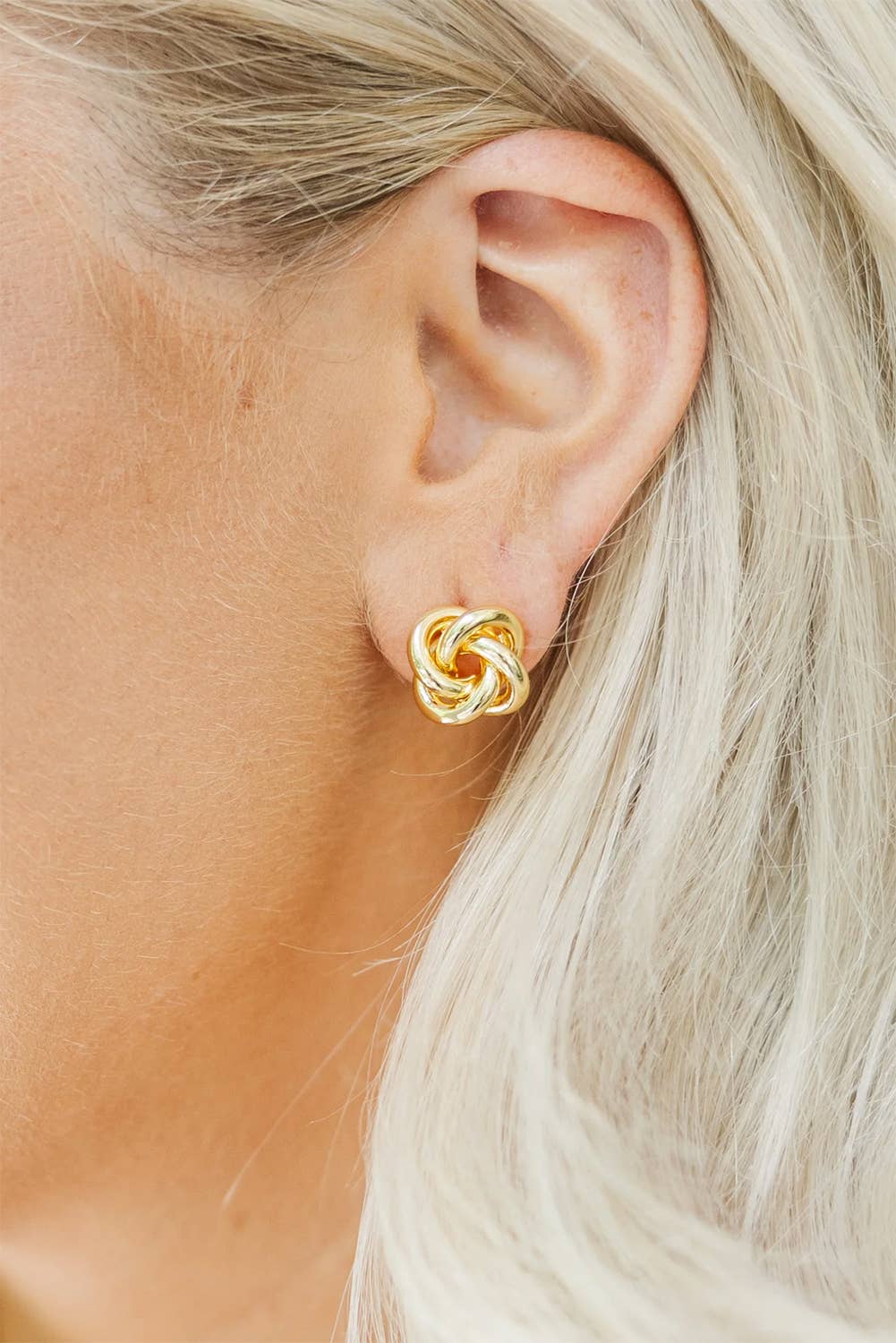 Knotted Plated Stud Earrings