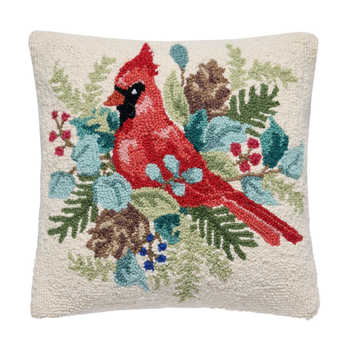 Holiday Cardinal Hook Pillow