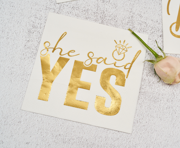 She Said Yes Cocktail Napkins