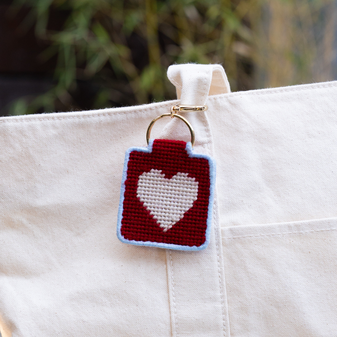 Heart Needlepoint Keychain Kit