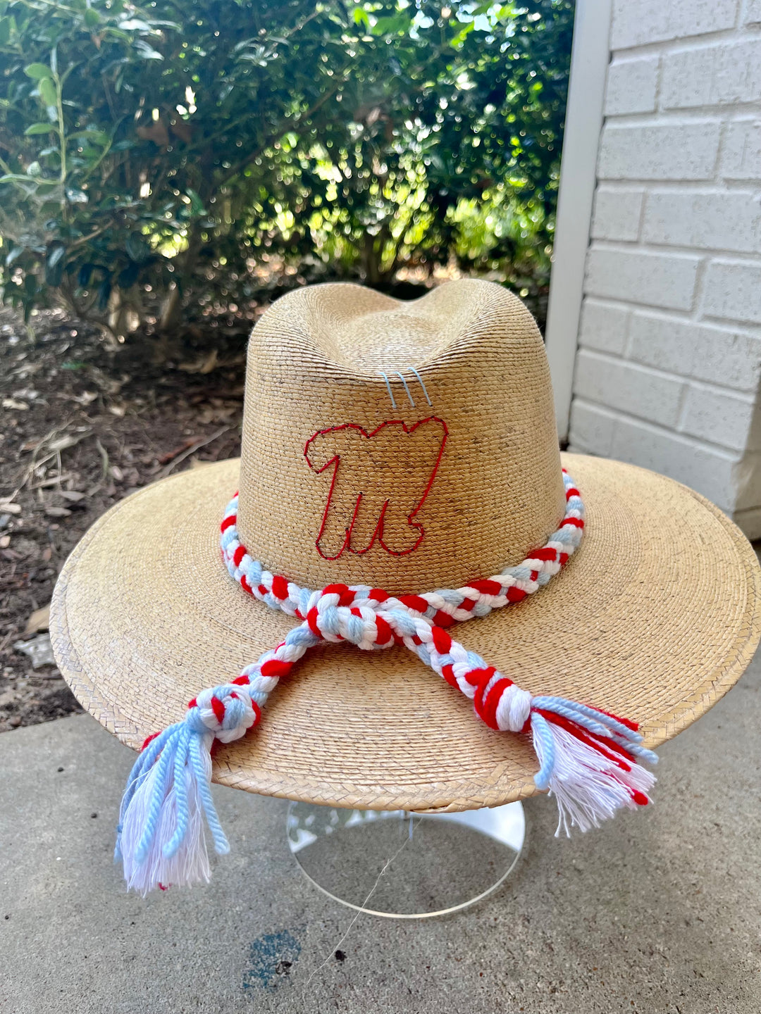Natural Palm Ole Miss Straw Hat