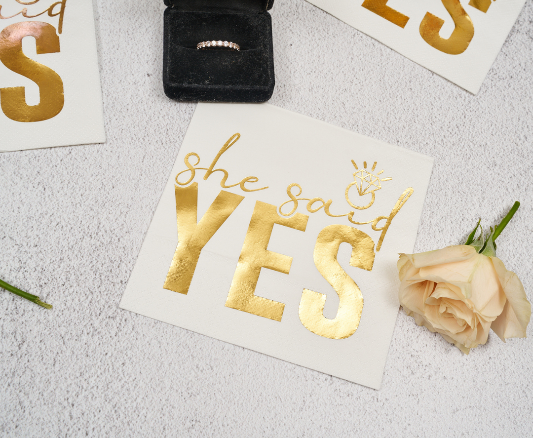 She Said Yes Cocktail Napkins