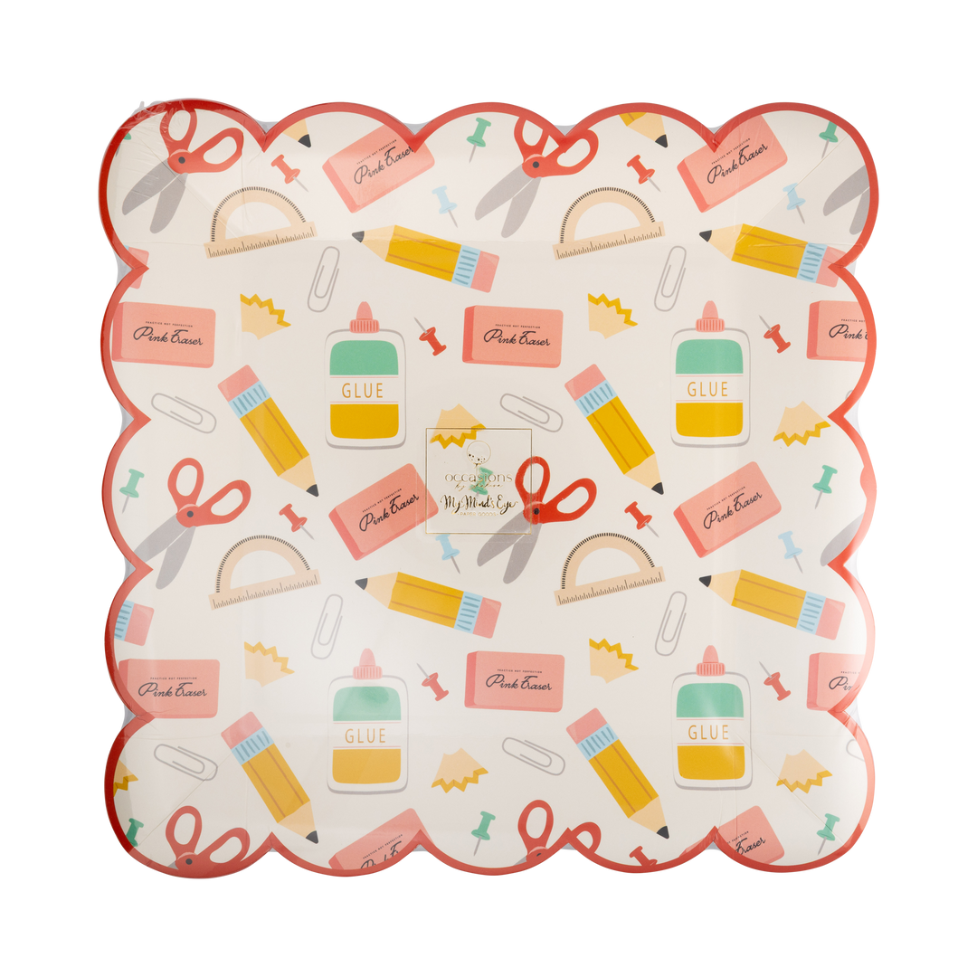 School Icons Paper Plates