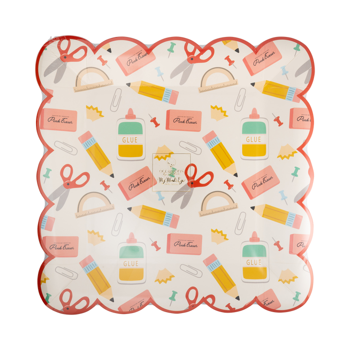 School Icons Paper Plates