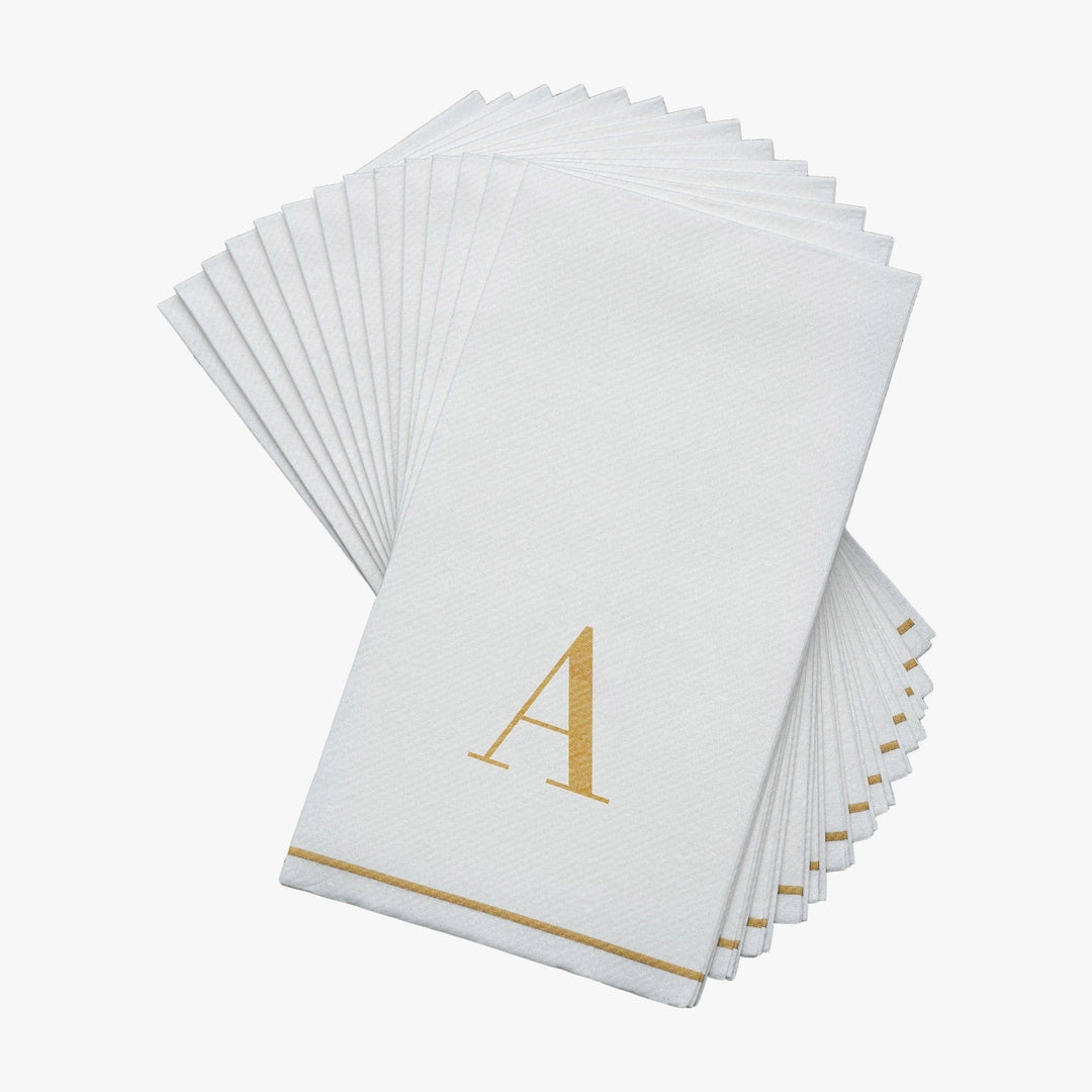 A Gold Monogram Guest Napkins