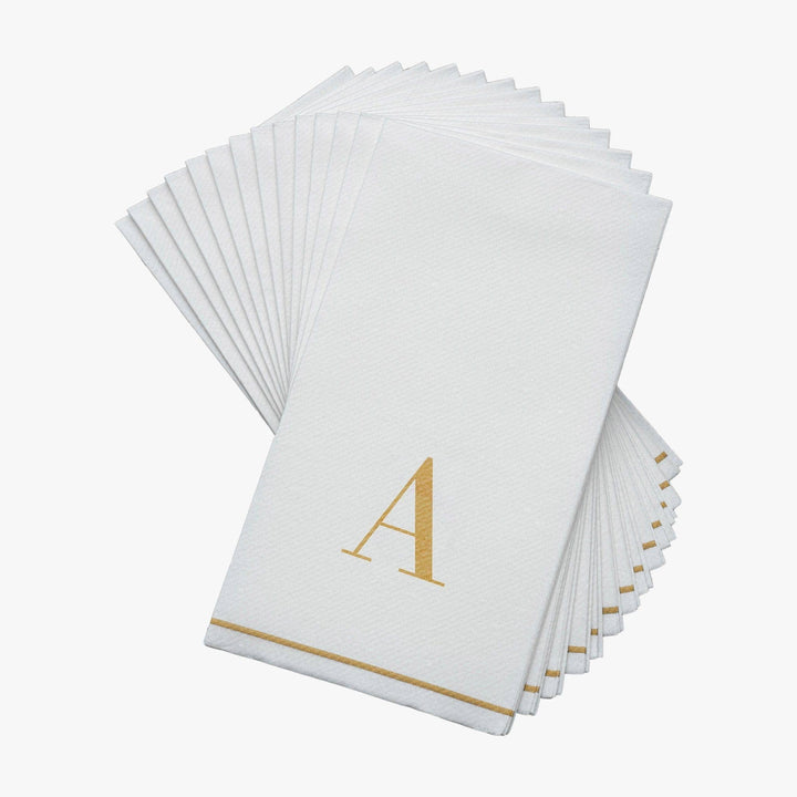 A Gold Monogram Guest Napkins