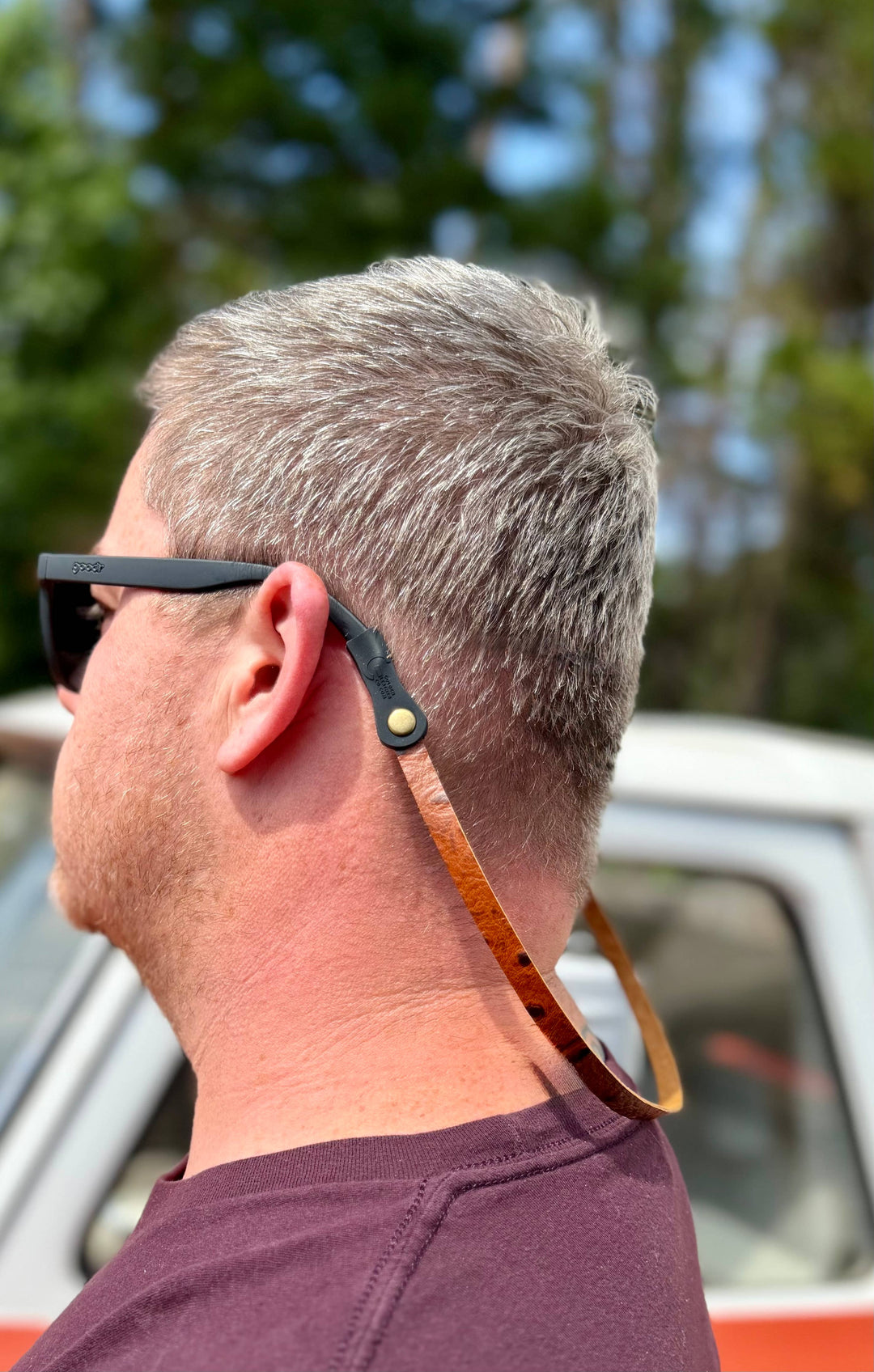 Leather Embossed Ostrich Sunglasses Strap