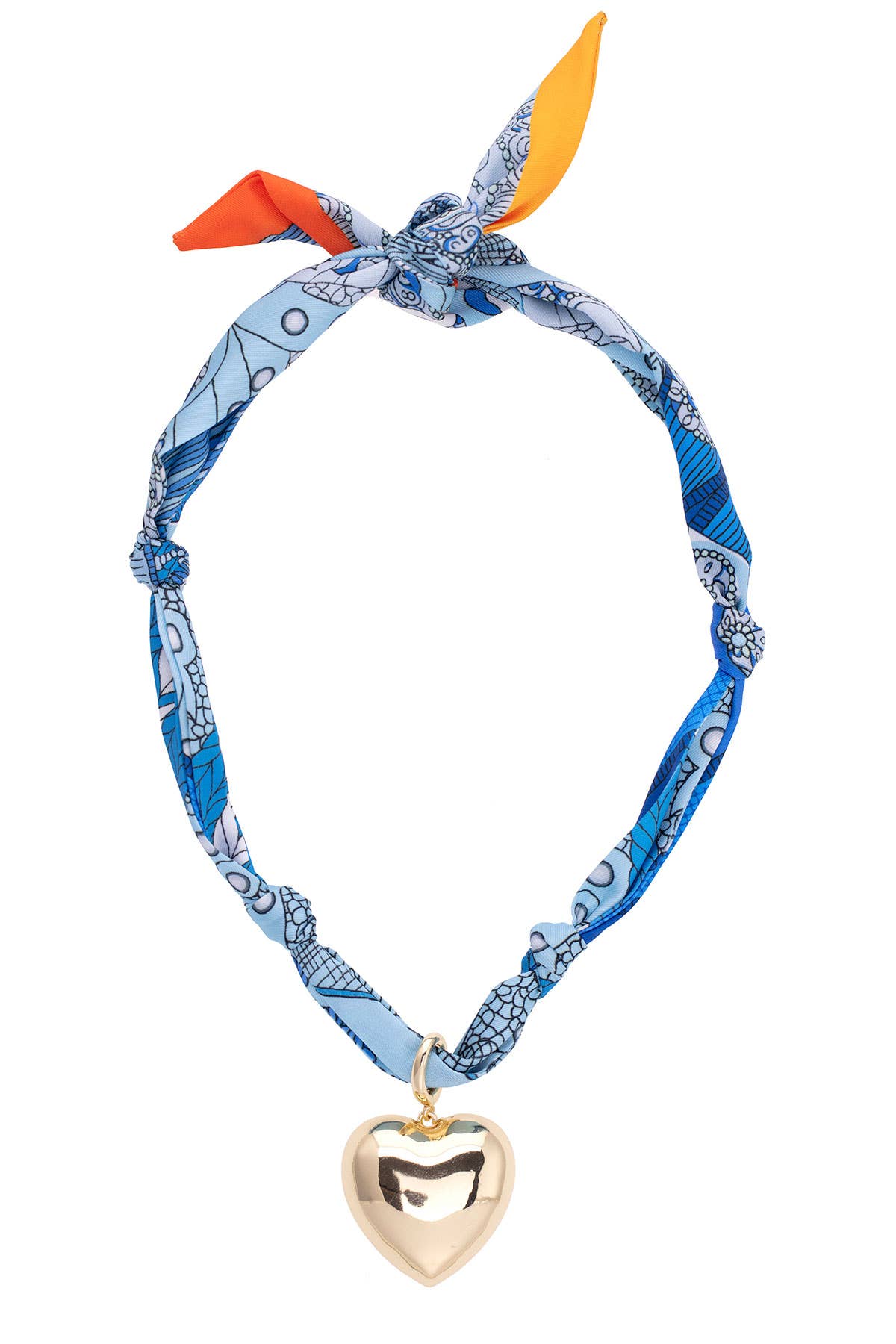 Gabby Puffy Heart Scarf Necklace