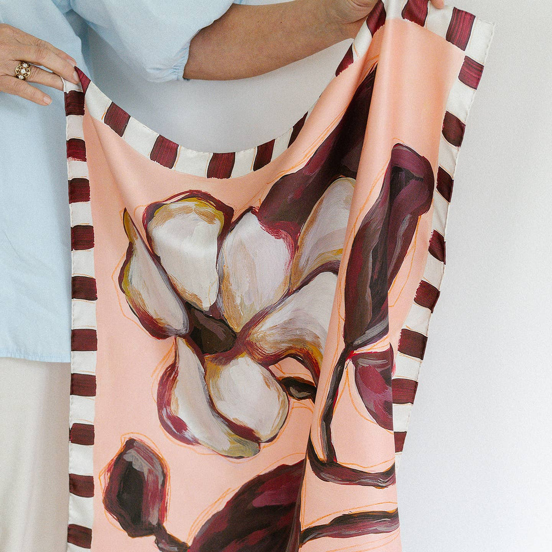 Maroon Magnolia Scarf | Mimi Miller