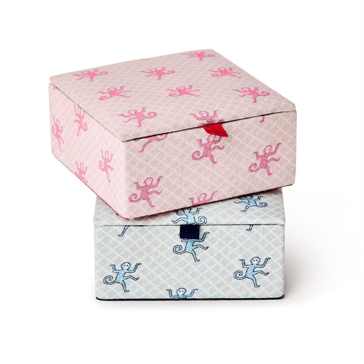 Happy Monkey Printed Fabric Jewelry Box