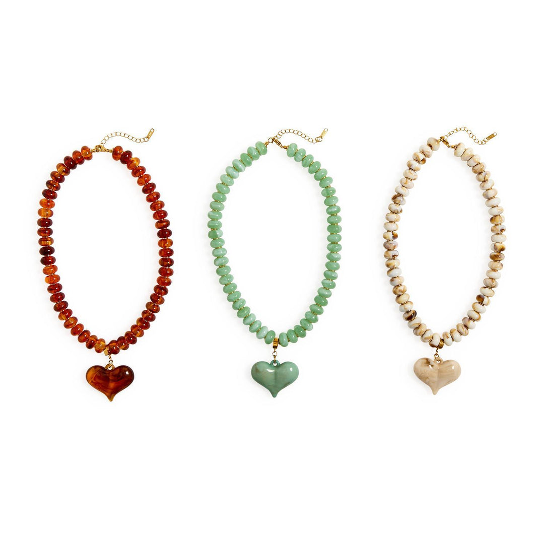 Happy Heart Beaded Necklace