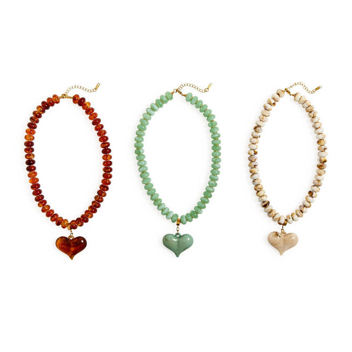 Happy Heart Beaded Necklace
