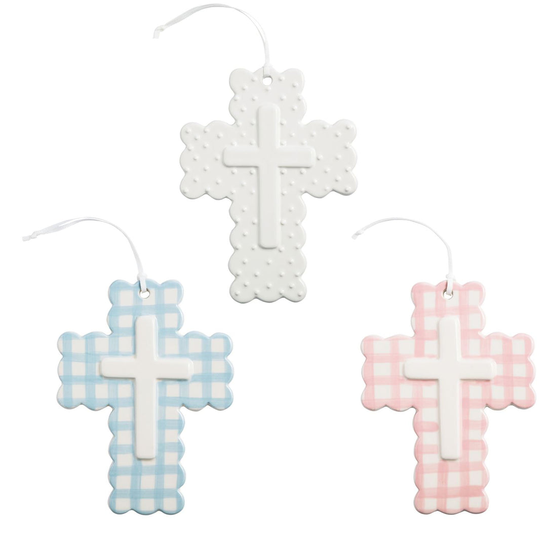 Gingham Ceramic Cross