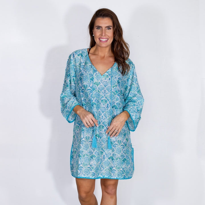 Blue Shell Swim Cover-up