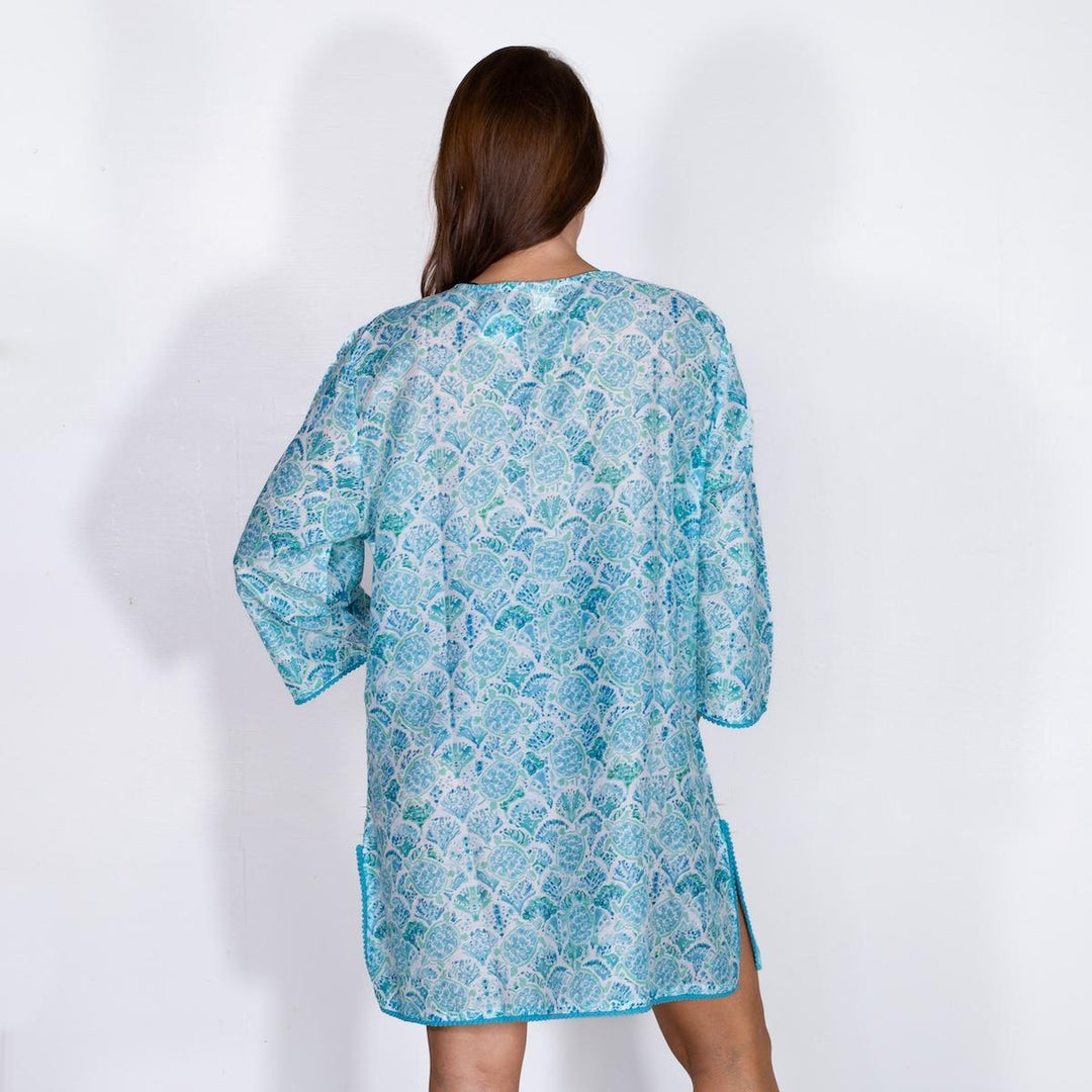 Blue Shell Swim Cover-up