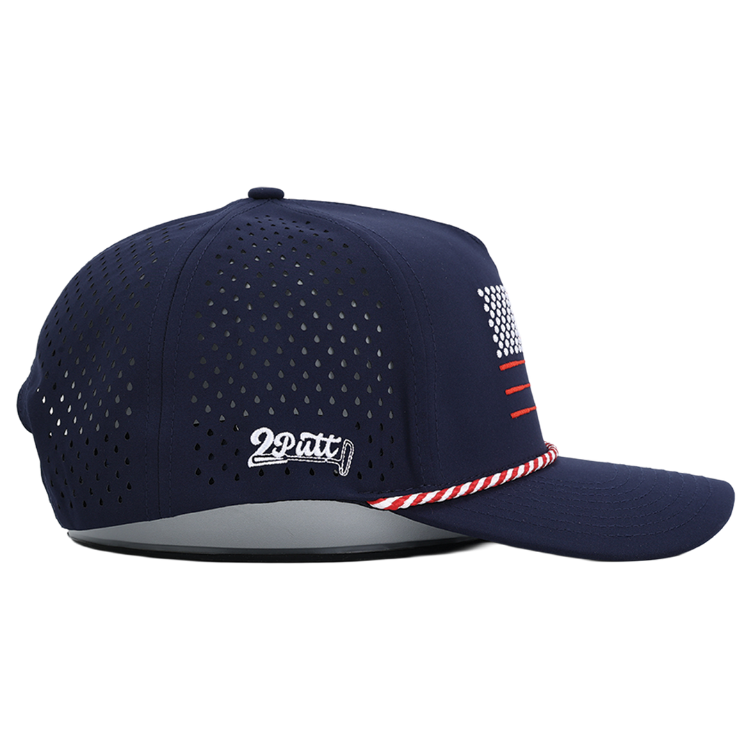 American Flag Rope Flat Bill Hat
