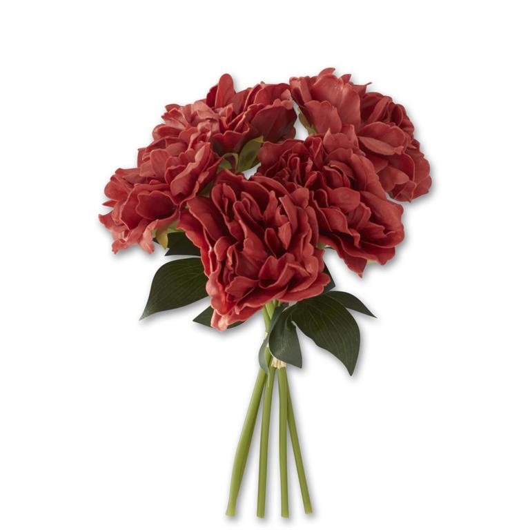 Real Touch Rust Peony Bundle (5 Stems)