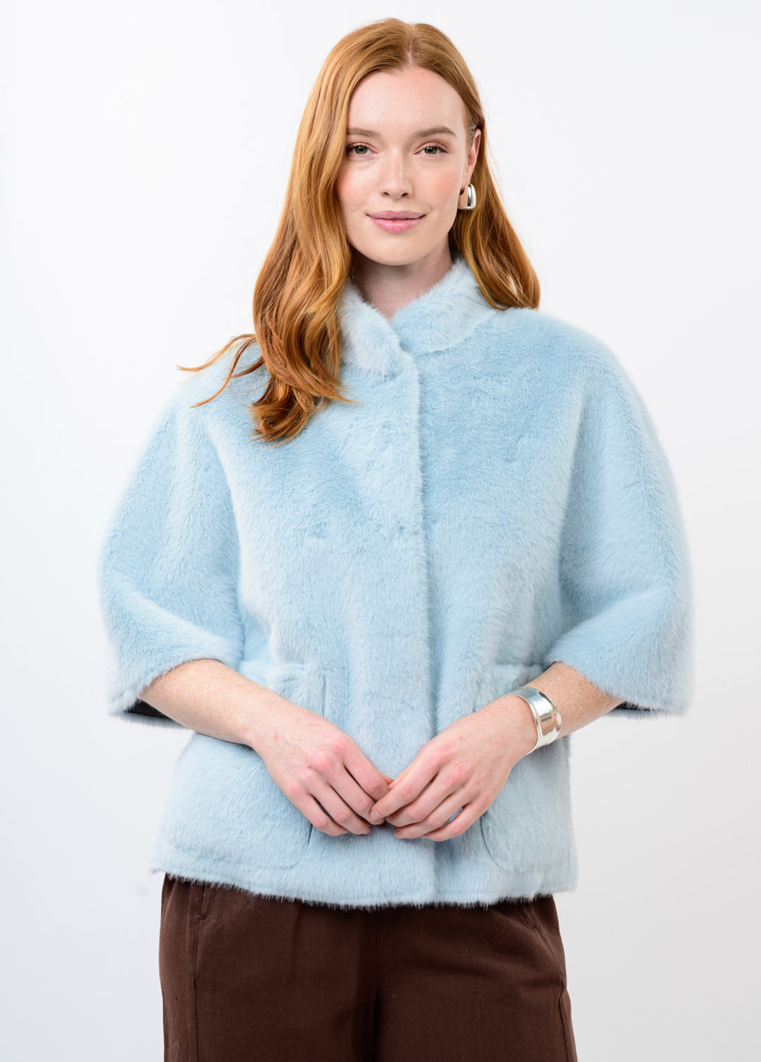 Blue Faux Fur Caplet