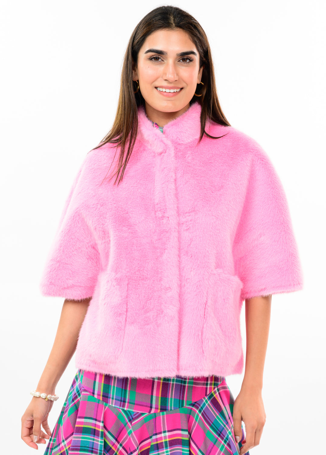 Pink Faux Fur Caplet