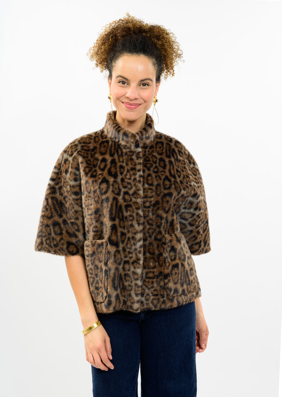 Leopard Faux Fur Caplet