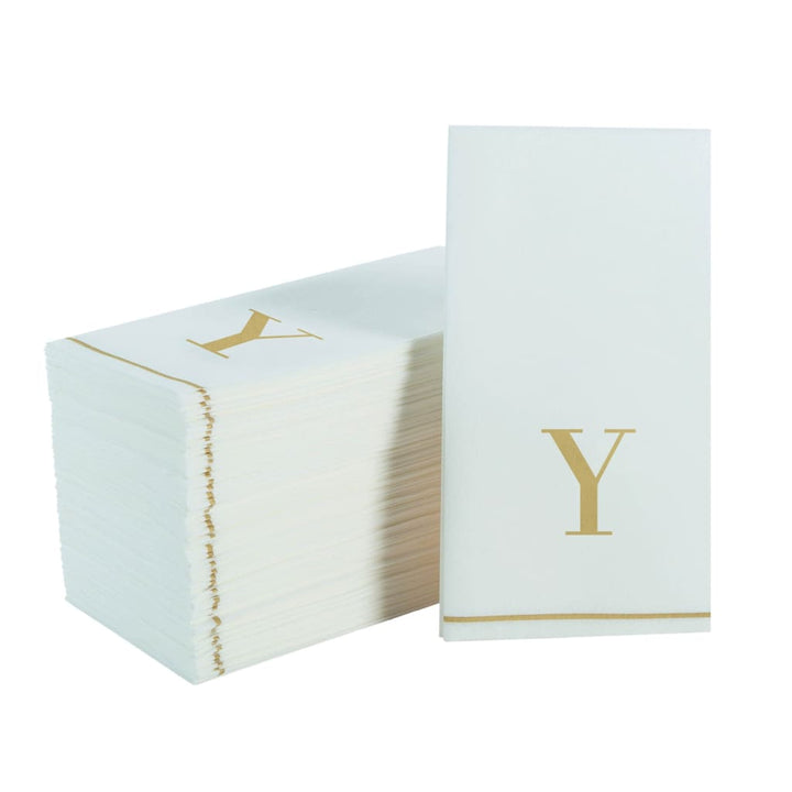 Y Gold Monogram Guest Napkins