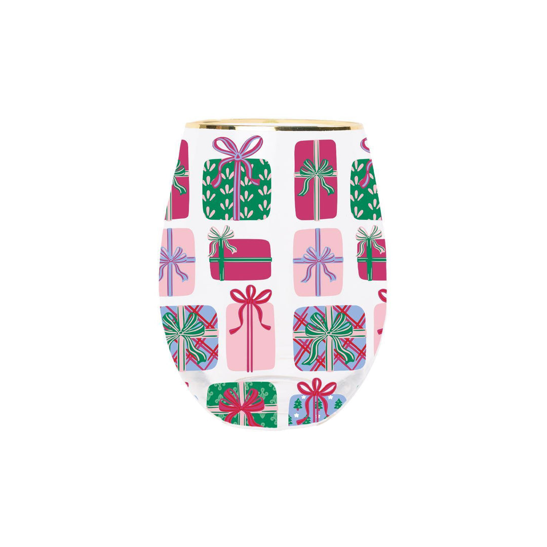 Wine Glass Wrapped in Cheer