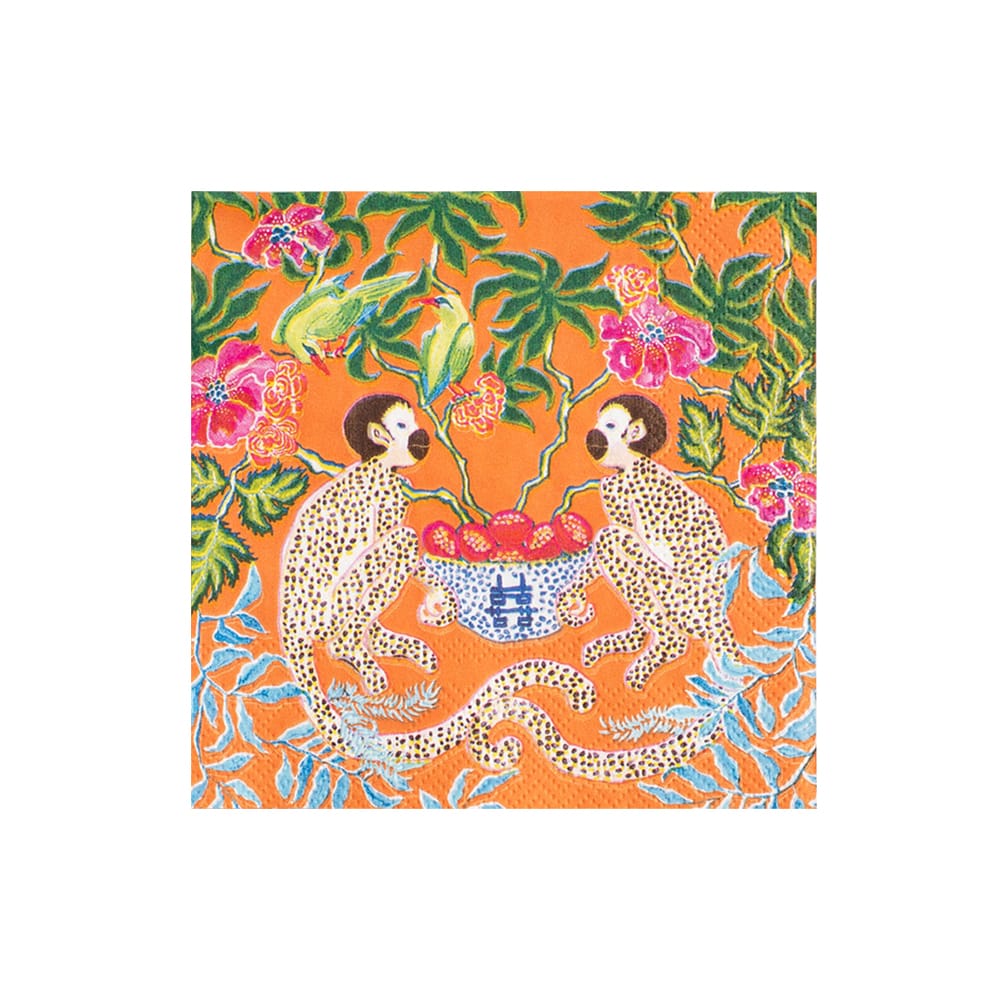 Monkeys Orange Napkin