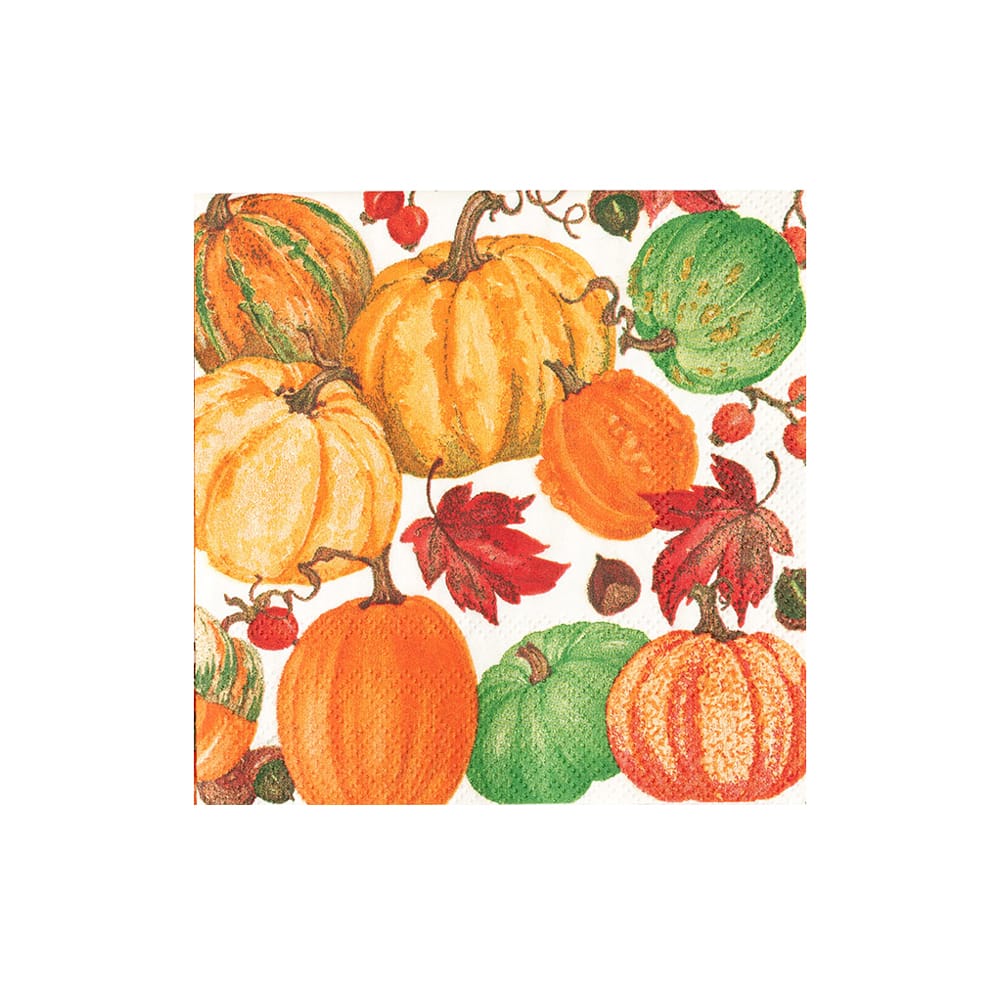 Pumpkin Field White Napkins