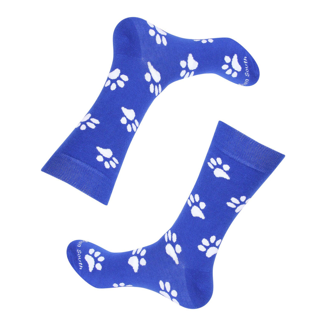 Blue Paw Print Socks