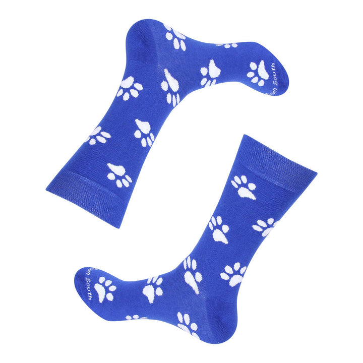 Blue Paw Print Socks