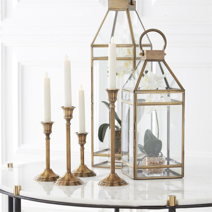 Slender Brass Metal Taper Candleholders