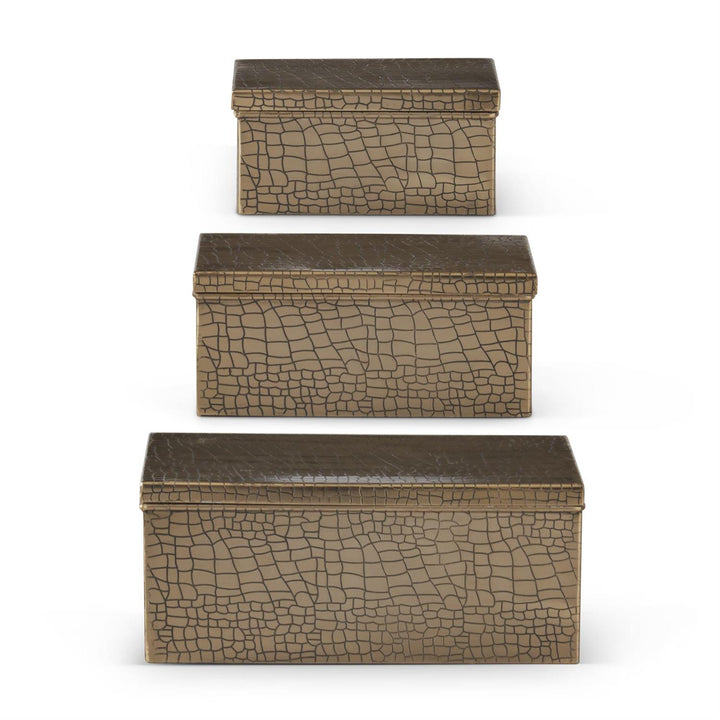 Gold Alligator Embossed Decor Boxes