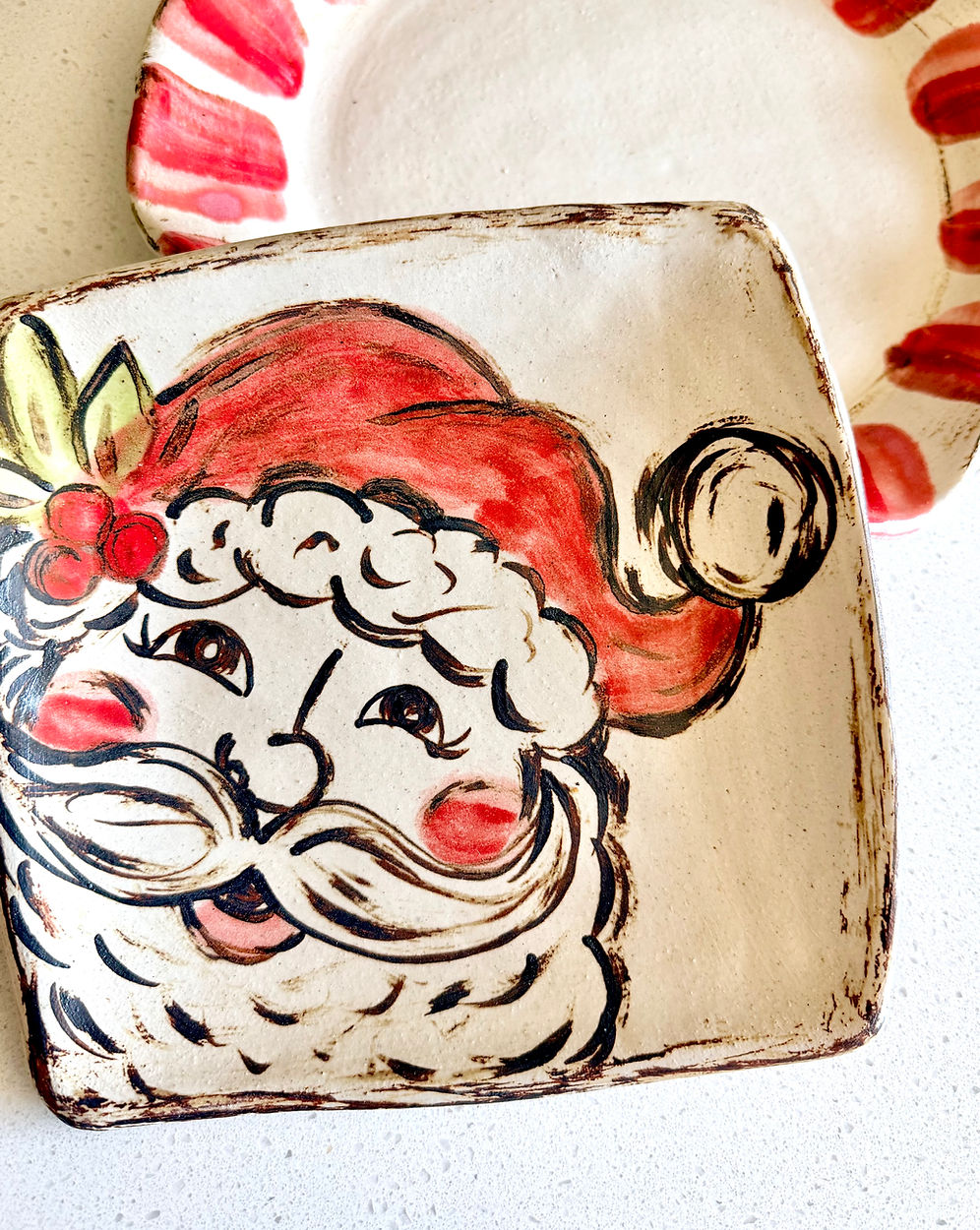 Santa Salad Plate | Rosaline Pottery