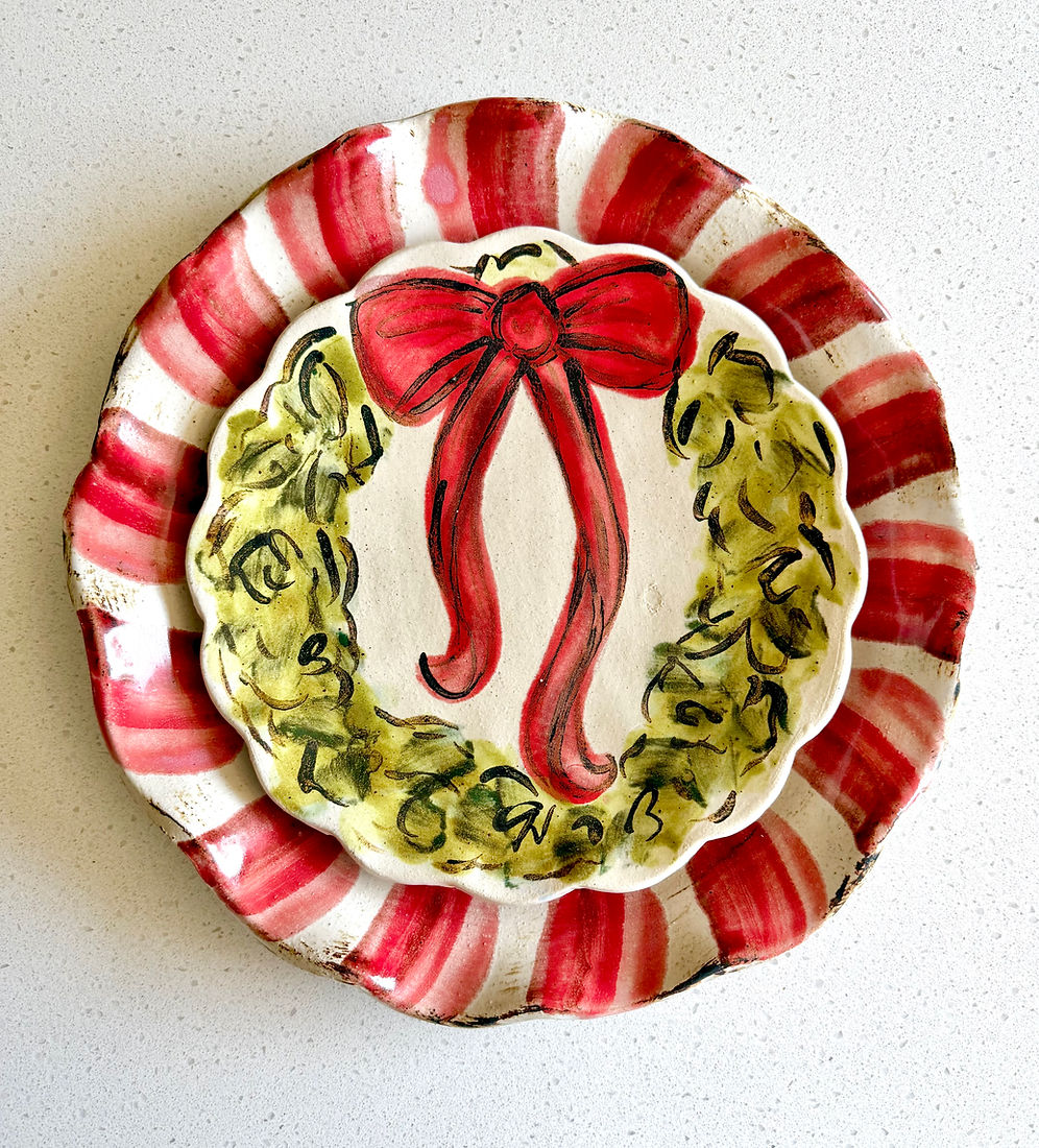 Wreath Salad Plate | Rosaline Pottery
