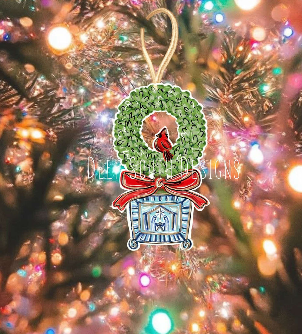 Cardinal Topiary Acrylic Ornament
