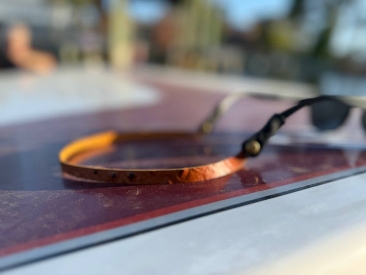 Leather Embossed Ostrich Sunglasses Strap