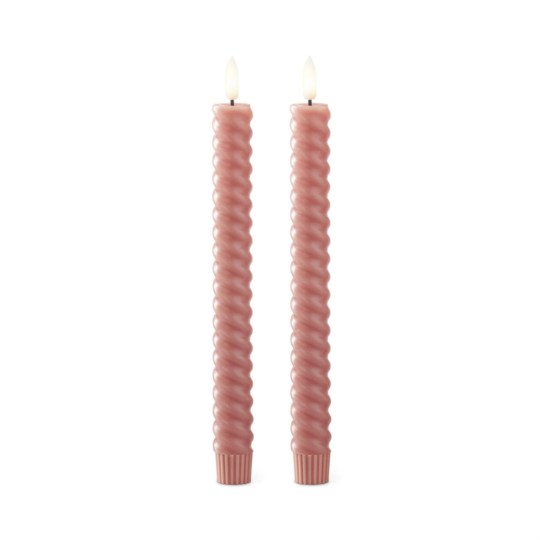 Spiral LED Taper Candles w/Timer