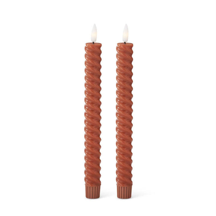 Spiral LED Candles w/Timer (Set of 2)