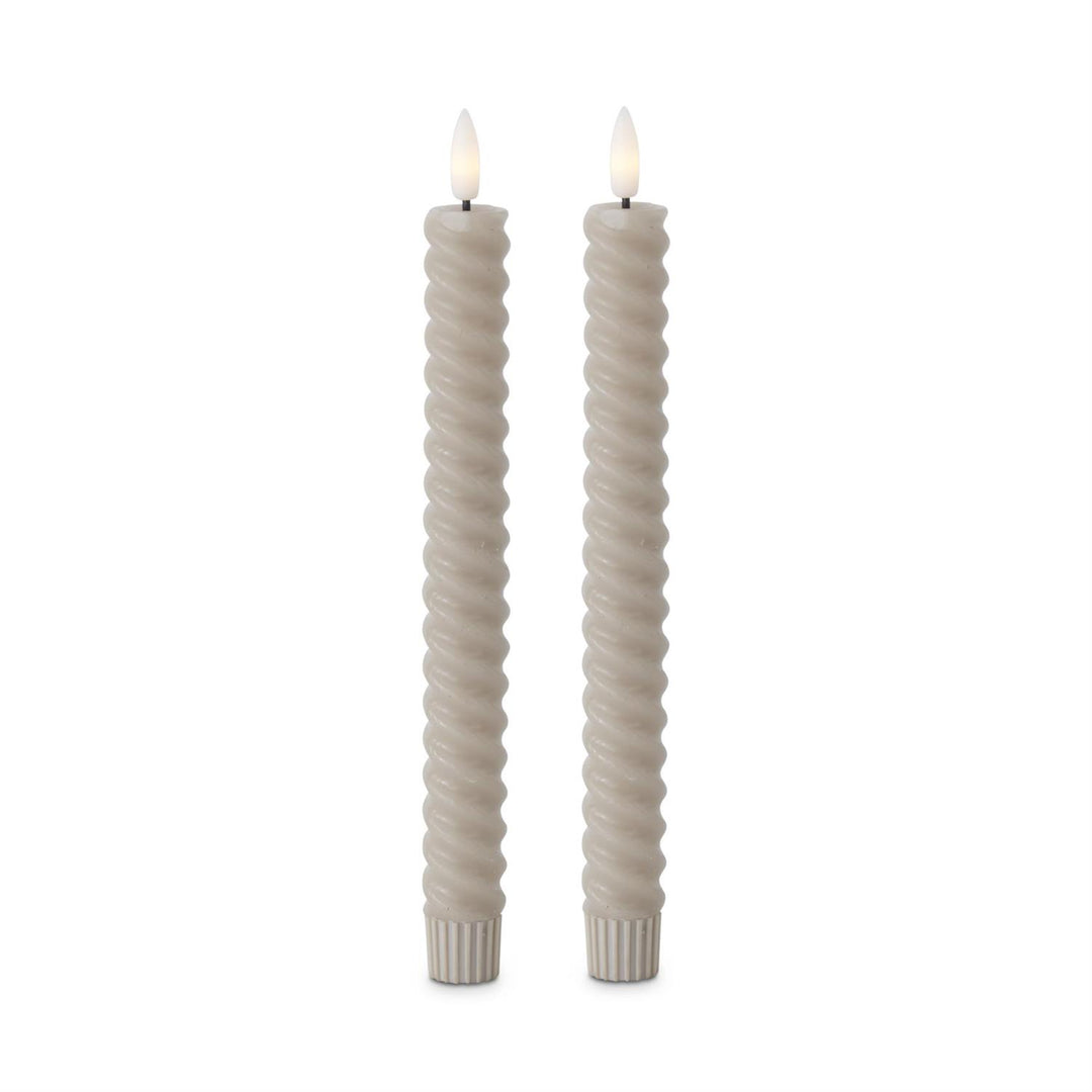 Spiral LED Candles w/Timer (Set of 2)