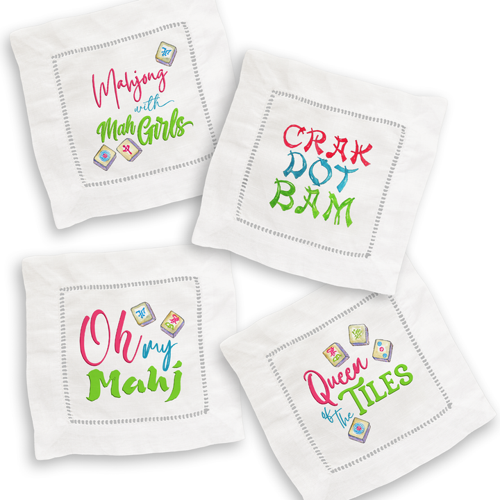 Mahjong Mixed Linen Cocktail Napkin Set