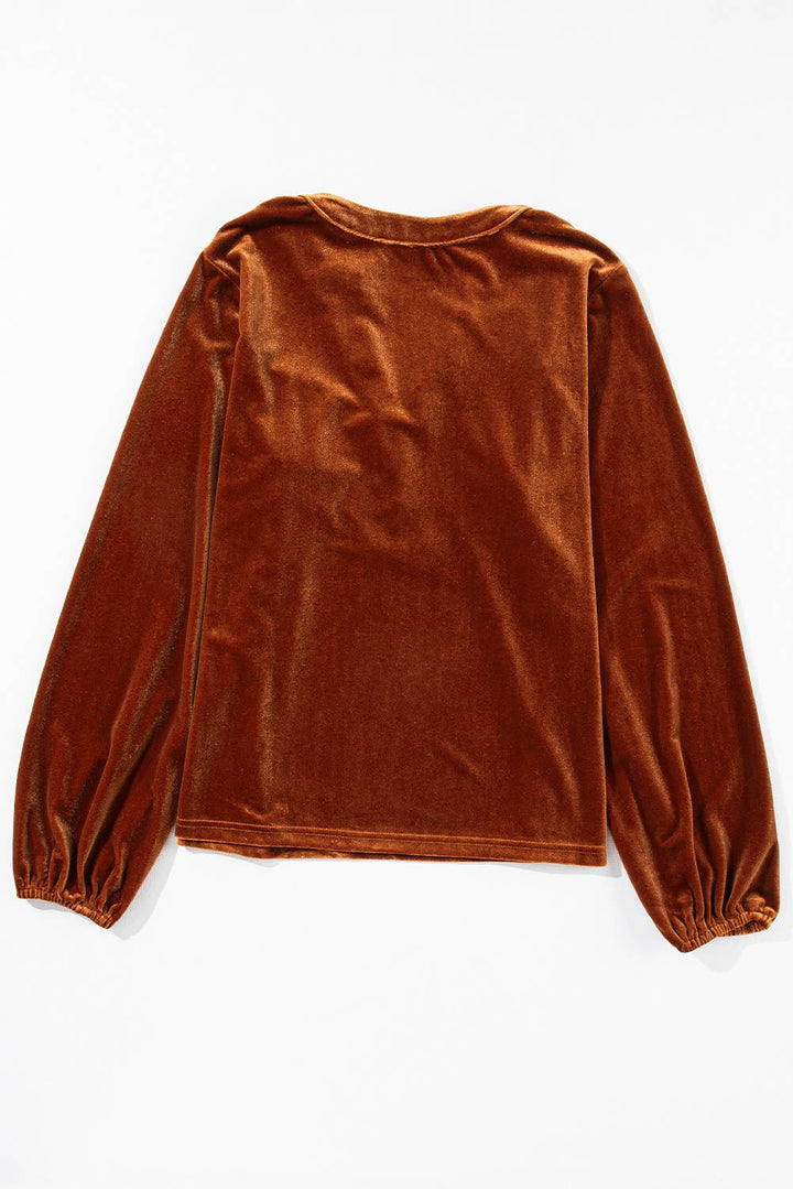 Orange Velvet Top