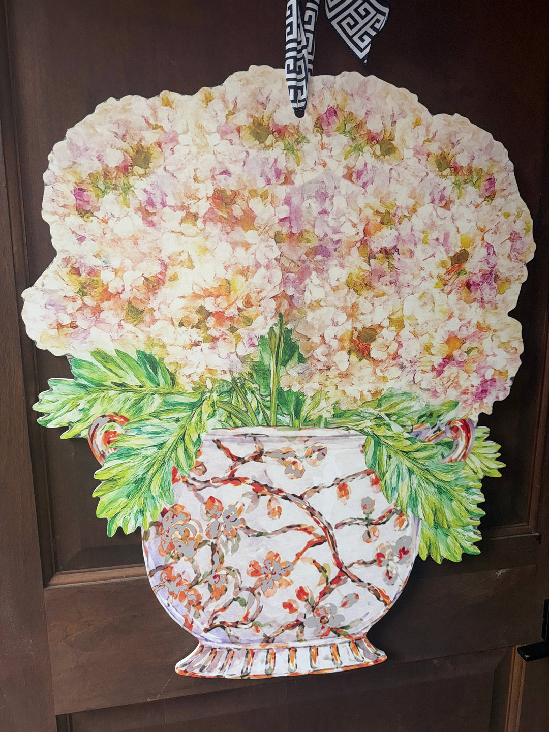Hydrangeas Ginger Jar Door Hanger
