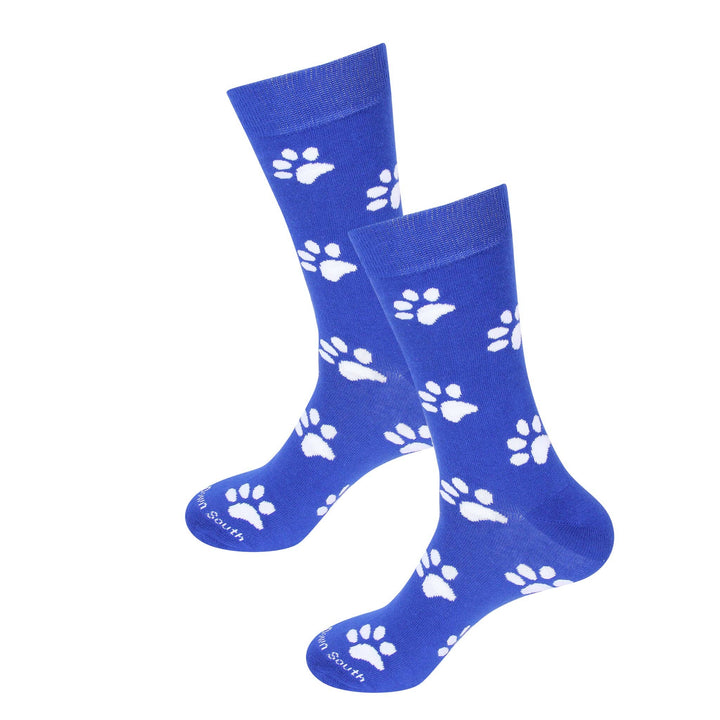 Blue Paw Print Socks