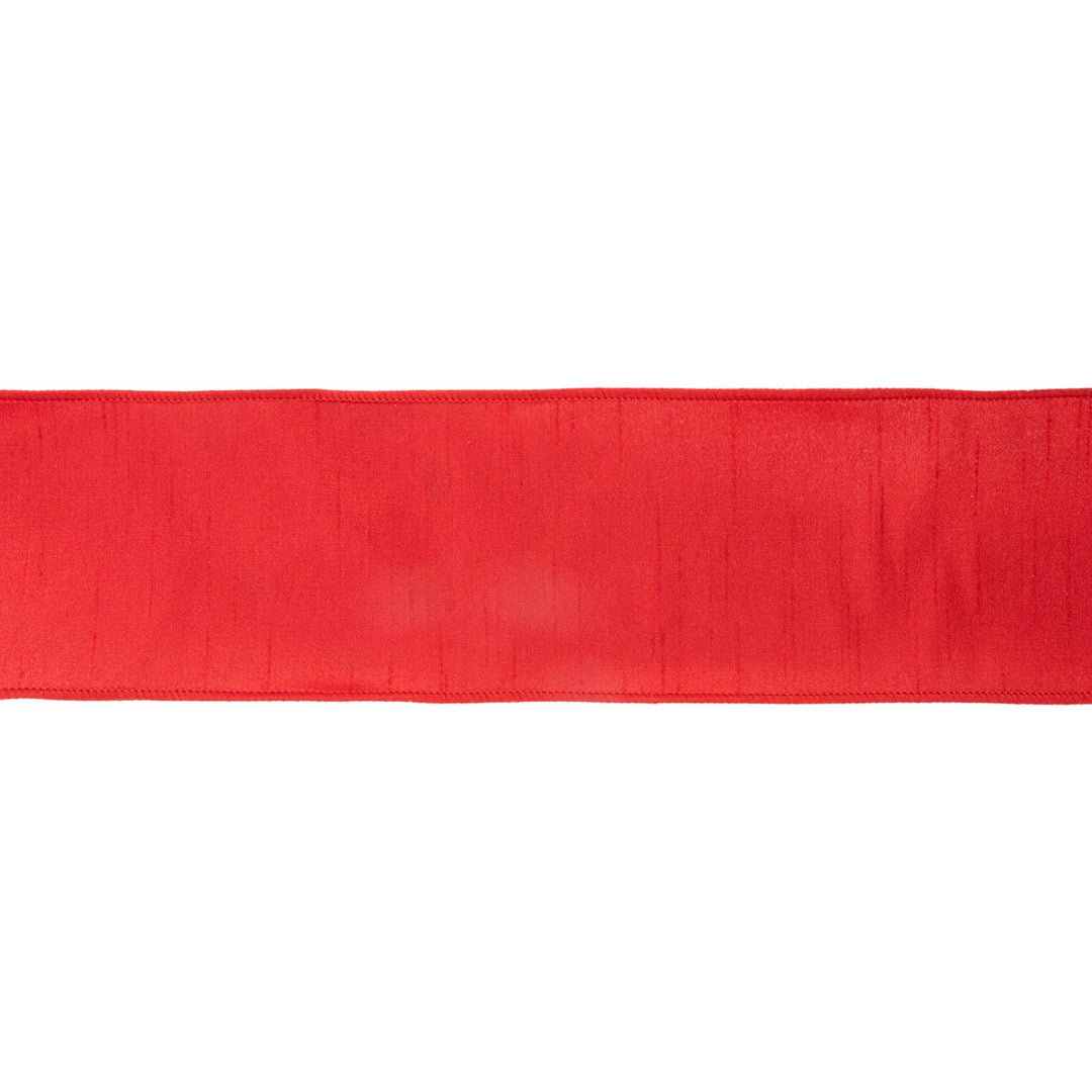 Red Wired Dupioni Ribbon | 10 Yard Roll