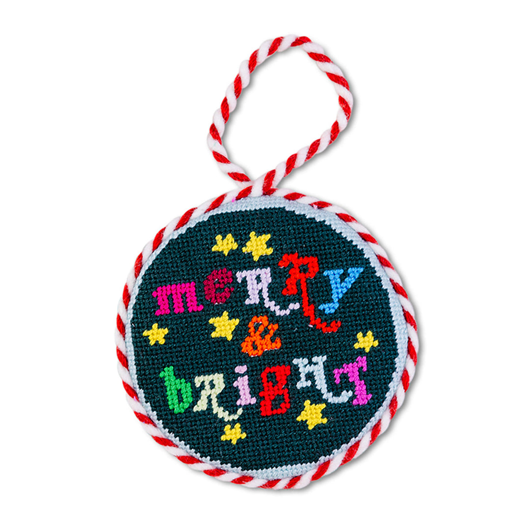 Merry and Bright Needlepoint Ornament