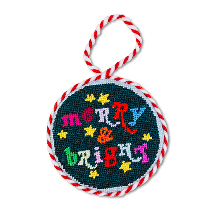 Merry and Bright Needlepoint Ornament