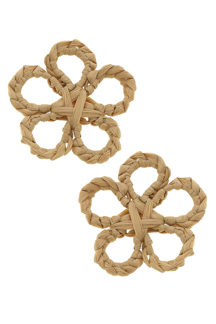 Raffia Flower Stud Earrings