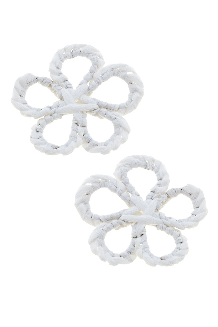 Raffia Flower Stud Earrings