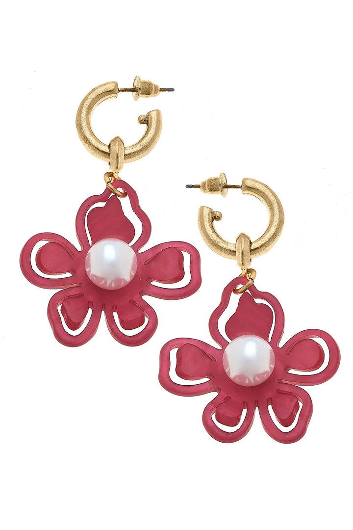 Julie Resin Flower Drop Earring